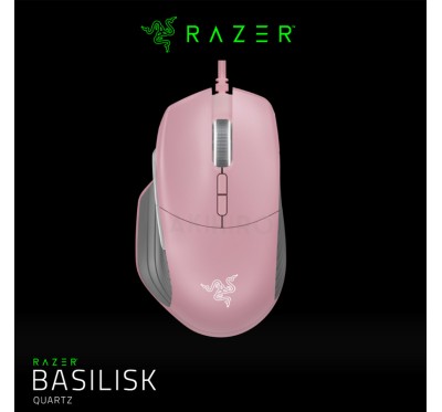 RAZER BASILISK  (เมาส์) QUARTZ PINK 2 Y.